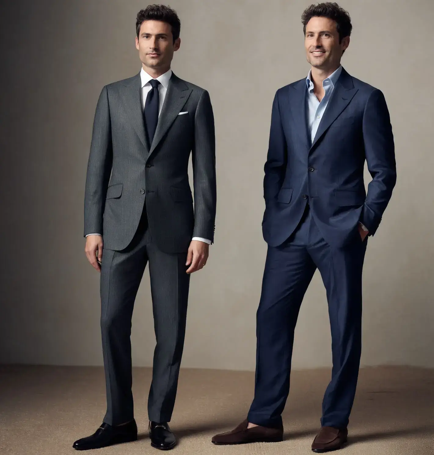 différence de style d'épaule costume sur mesure Paris